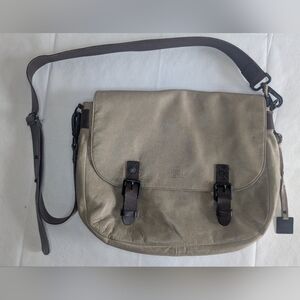 RUDSAK Tan Leather Messenger Bag